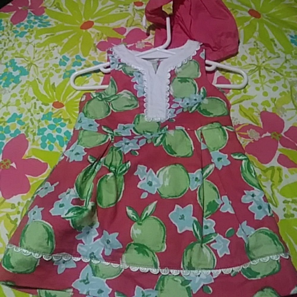 Janie and jack lemon lime dress. Euc 6-12 months